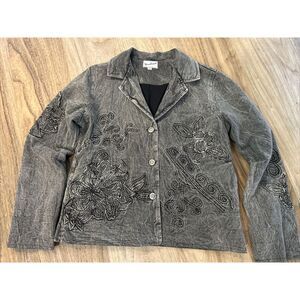 Vandana Embroidered‎ & Beaded  Jean Jacket Sz. Med
